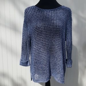J. Jill denim blue lightweight sweater size M